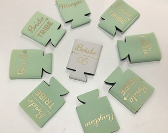 Custom Monogram Bride Tribe / Team Bride Bachelorette Party Can Cooler