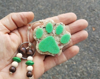 Dog Paw Keychain, Dog Lovers, Beach Paw, Beach Jewerly, Beach Lovers, Summer Jewerly, Ocean Lovers, Sand Beach