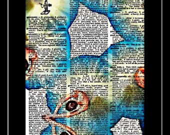 424 Ballerina/Ballet/dancer/dancing art print vintage dictionary paper