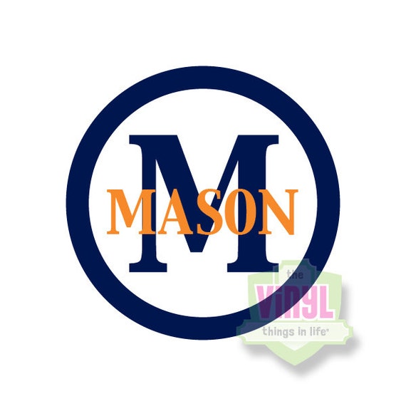 Boy decal Boy monogram sticker Block monogram Personalized