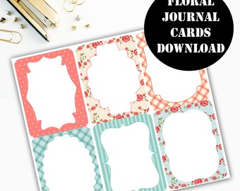 Floral Print Journaling Card Printable / Journal Cards / Scrapbook Kit / Journaling List / Listers Gotta List / Instant Download 00083