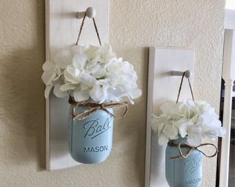 Home Decor, Mason Jar Sconces, Mason Jar Decor, Farmhouse Wall Decor, Rustic Wall Decor, Home Decor, Farmhouse Living Room Decor, Sconce