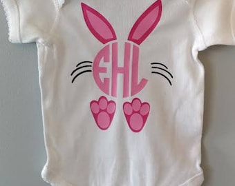 Easter Shirt/ Easter Onesie/ Monogram Easter Bunny Shirt/ Personalized Easter Shirt/