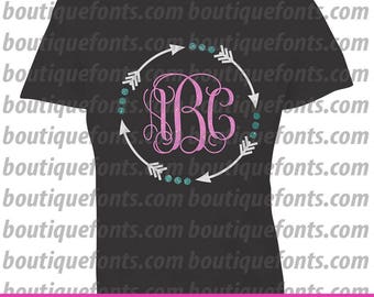 Arrow Circle Monogram Frame SVG Cut Files - Instant Download