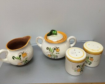 Stangl cream sugar salt pepper