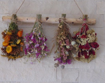 Dried Flower Rack, Herb Rack, Rack for Dried Flowers, Country Wall Decor, Rustic Wedding Decor, Cottage Decor, Wall Rack