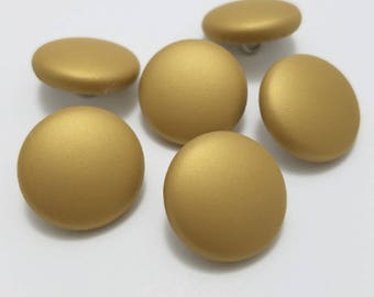 Fabric Buttons, Gold Buttons, Shank Buttons, Pinback Buttons, Brooch Pin, Handmade Covered Buttons, Sewing Buttons, Pleather Buttons