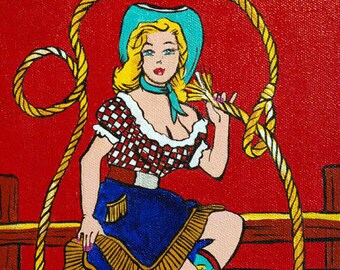 Original Painting Cowgirl by Shawna June Lee