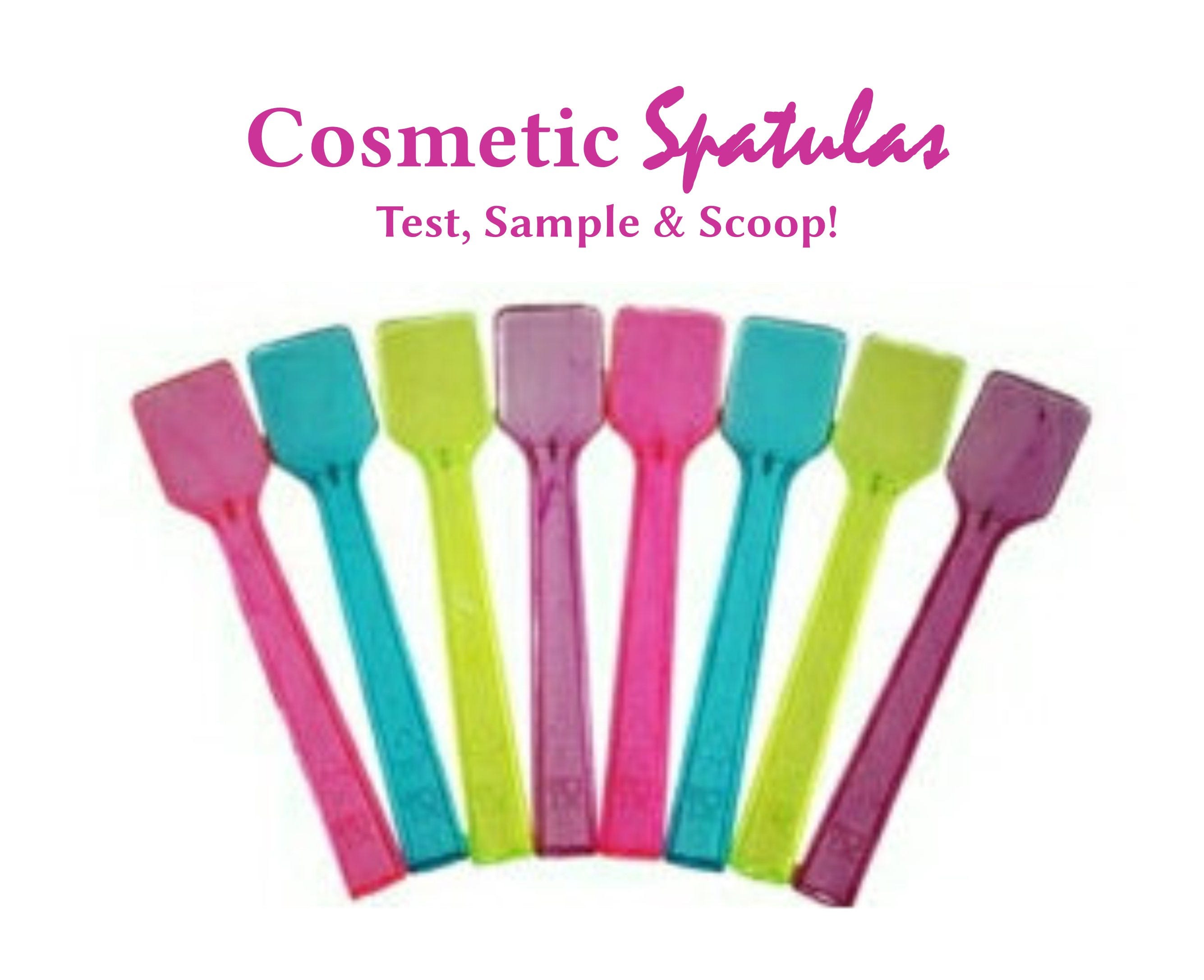 12 Makeup Spatulas Assorted Colors Transparent 4 Plastic