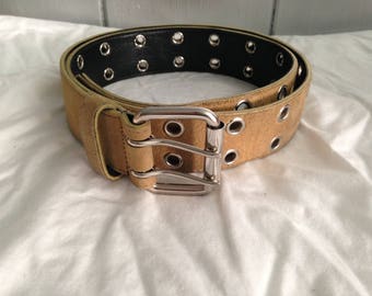 Vintage Suede BoHo Belt, Vintage Leather Belt, Two Notch Buckle, Absolutely Fresh, Made in USA