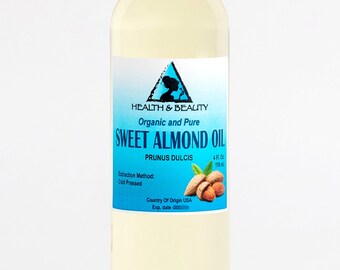 4 oz SWEET ALMOND OIL Organic Carrier Cold Pressed 100% Pure
