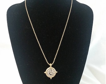 Gold and silver initial necklace