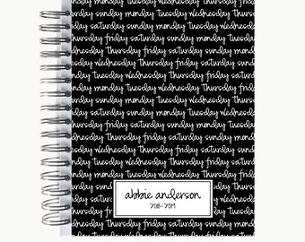 Bullet Journal – Personalized | Spiral | Dot Grid | Notebook | Days of the Week