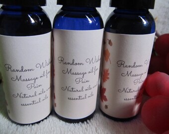 1 ounce Natural Pain Relieving Massage Oil, pain relief, nautural oils, essential oils, back pain, muscle pain, massage