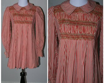 Vintage 1970s French Striped Dress.