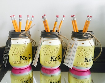 Teacher Mason Jar - Teacher Gift - Teacher Appreciation - Pencil Holder - Back to School Teacher Gift - End of Year Teacher Gift