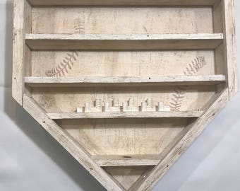 Baseball Display, Baseball Shelf, Baseball Display Shelf, Home Plate Baseball Shelf, Home Plate Shadow Box, Baseball Shadow Box
