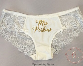 Personalized Lingerie, Bride Panties, Bridal Shower Gift, Mrs Panties, Personalized Panties Underwear, Honeymoon, Bachelorette, Bride Gift
