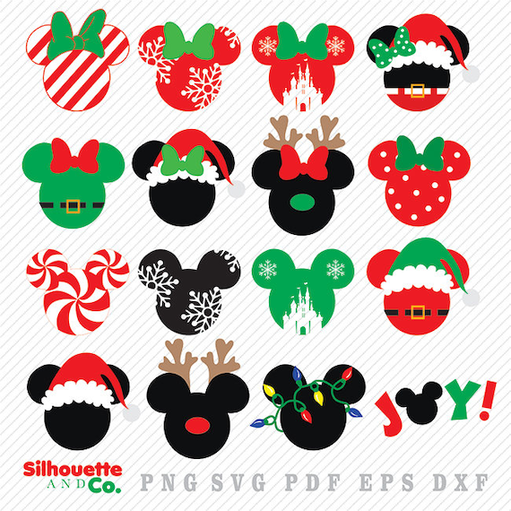 Mickey Christmas SVG DXF Mickey Christmas Clipart Mickey