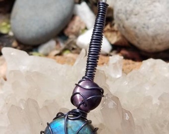 Labradorite wire wrap Dab tool 420 so extra nectar wax oil