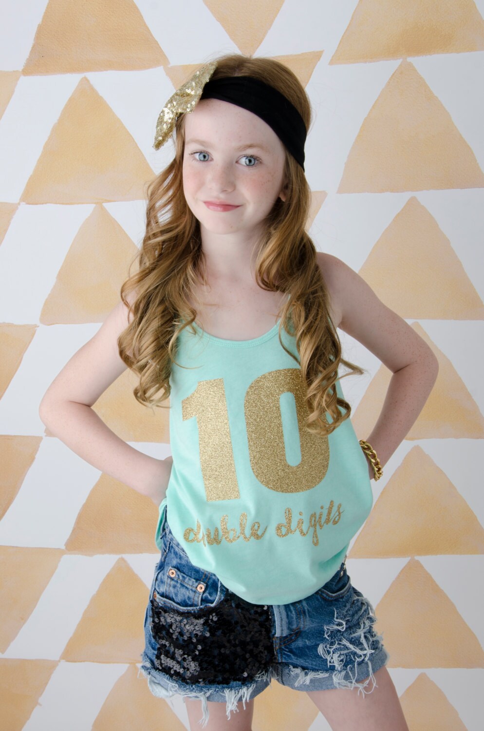 Girls 10 Double Digits Shirt 10th Birthday Shirt Girls Tenth
