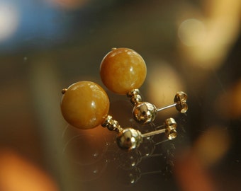 Yellow Jade Berry Earrings