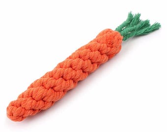 1 PC Carrot Pet Dog Toy Braided Rope Puppy Chew Toys Teeth Cleaning Soft Bite Toy