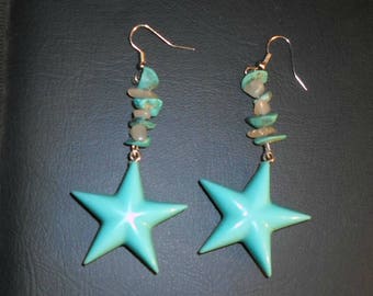 Turquoise Star Dangle Earrings