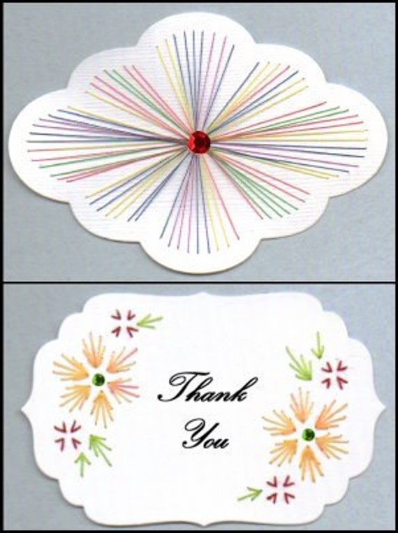 Embroidery Pattern for Greeting Cards using Spellbinder Dies