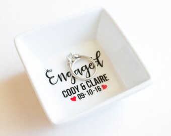 Ring Dish | Engagement Ring Dish | Bridal shower gift | Ring holder | Engaged | Custom Engagement Ring Holder | Jewelry dish