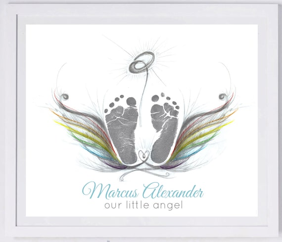 Download Rainbow Angel Wings Footprint Keepsake 2100A_pap