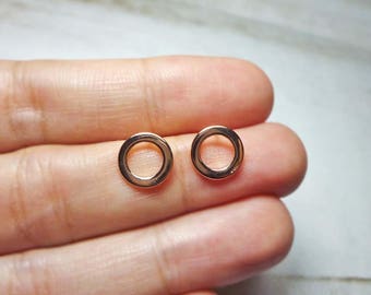 Circle Stud Earrings, Dainty Earrings