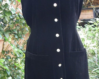 Vintage Black Velvet Vest Dress...way too cute