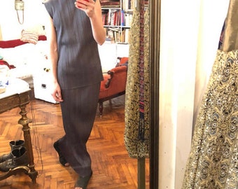 Pleats please issey miyake maxi grey skirt / T 4