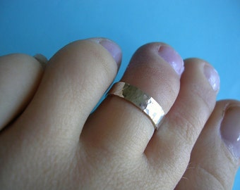 Sterling Silver Toe Ring - 4mm Flat with shimmer finish