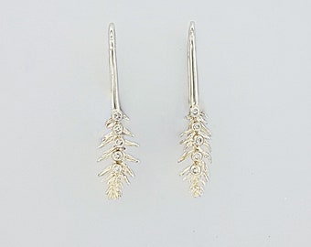 Pine Needle Diamond Earrings