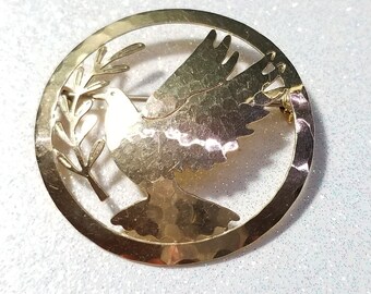 Vintage Goldtone Dove Pin Brooch