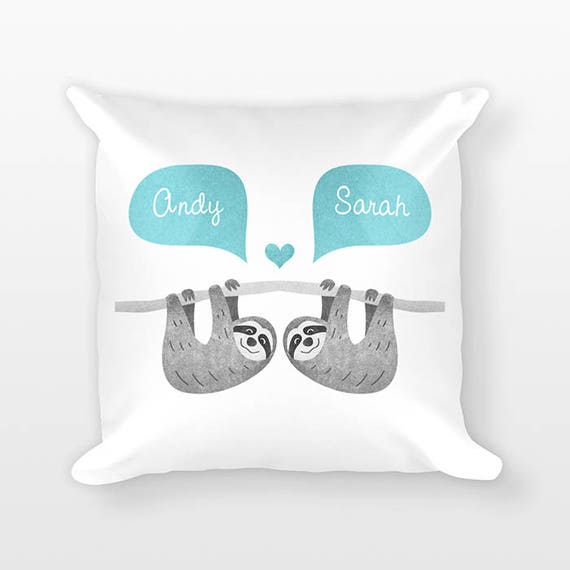 SLOTH Pillow Personalized Valentines Day Gift for Her Engagement Gift for Couple Pillow Throw Pillow Animal Decorative Pillow for Couch