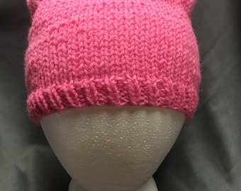 Pink Knit Hat: Feminist Hat in Hot Pink