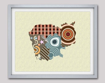 Cambodia Map, Cambodia Art, Map of Cambodia, Cambodian Decor, Cambodia Poster, Phnom Penh Cambodia Asia Poster