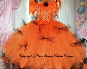 Halloween Jack-O-Lantern Princess 3 Tiered Tutu Dress Pageant Party Trick or Treat