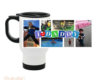 Personalized Dad/ Daddy Photo Collage Travel Coffee Mug