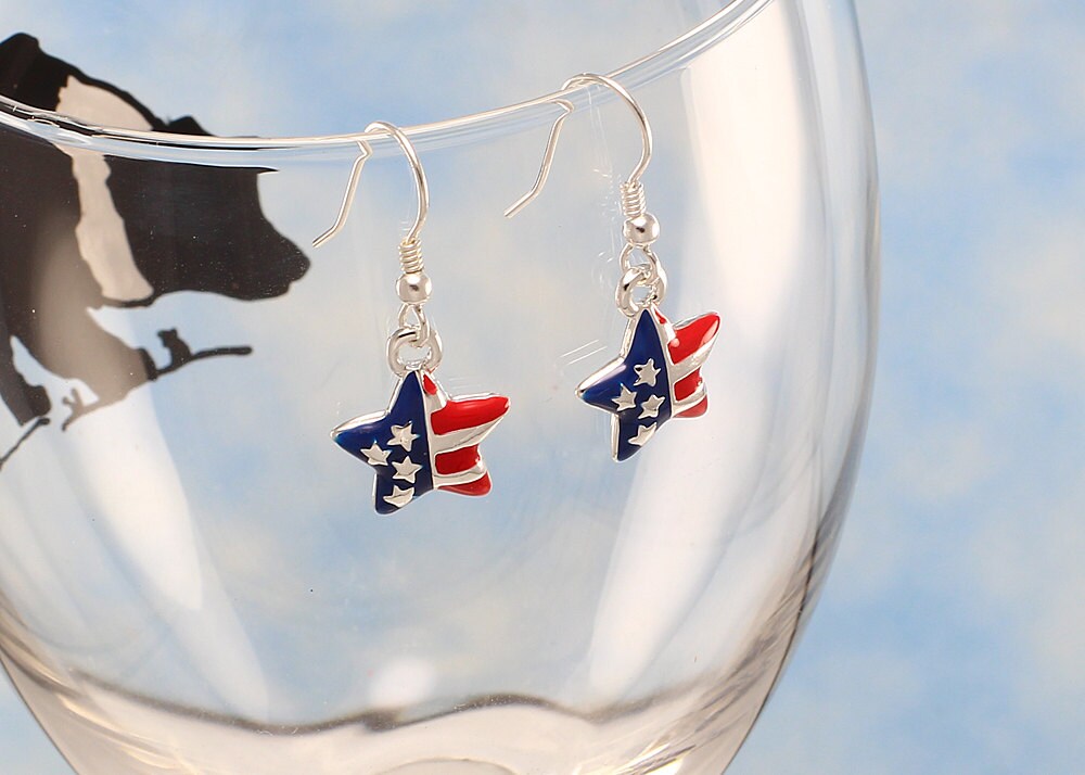 Patriotic earrings fourth of July earrings 4th of July