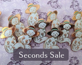 SECONDS SALE** Garden Witch - Kitty Familiar enamel pin