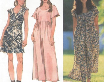 1990s Womens Wide Leg Jumpsuit or Romper with Bodice Variations Simplicity Sewing Pattern 9021 Size 18 20 22 Bust 40 42 44 FF Sewing Pattern