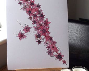 Blossom watercolour print