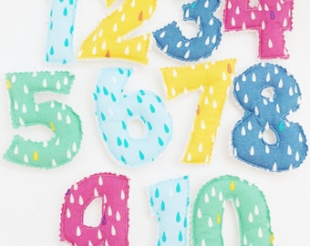 Plush Numbers, Educational Toys, Bright Plush Numerals, Preschool Toys, Number Set, Home school Supplies, Learning Toys, Montessori Numbers