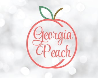 Georgia Peach digital file for scrapbooking, greeting card, decals, projects, DIY clipart word art decorations