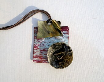 square brass pendant copper nickel Silver Pendant