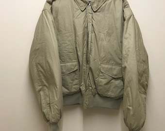 Vintage Ralph Lauren - Khaki Puffer Bomber Jacket - Large